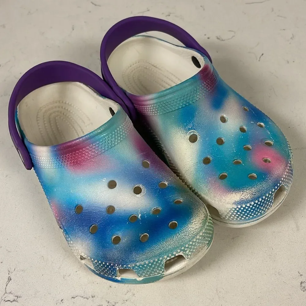 Crocs Classic Clog Solarized Tie Dye Kids Junior Size 2